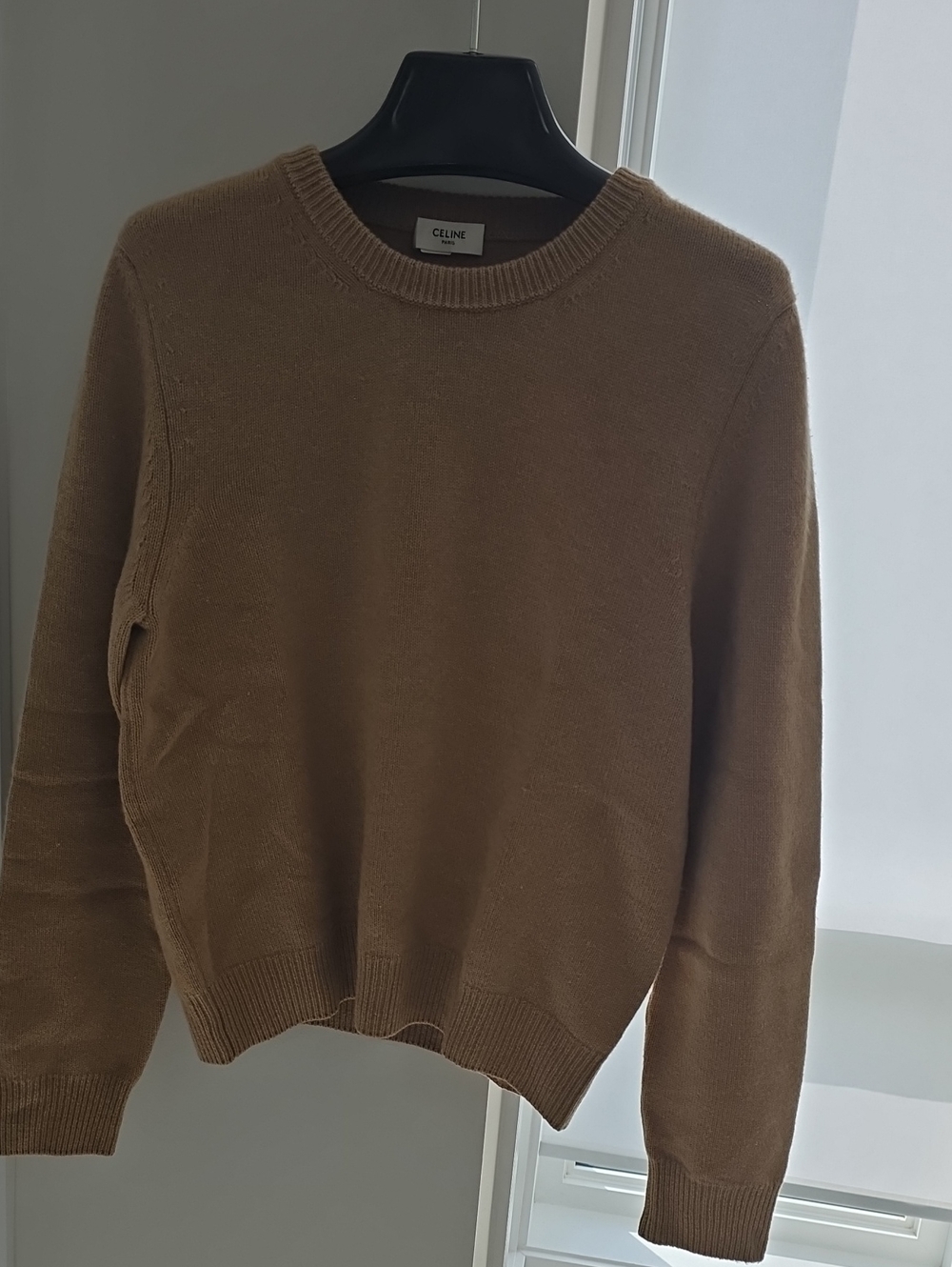Celine Tan Crewneck Sweater - Cashmere Wool Size LARGE